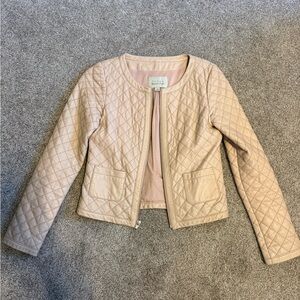 Quilted Blush Leather Jacket